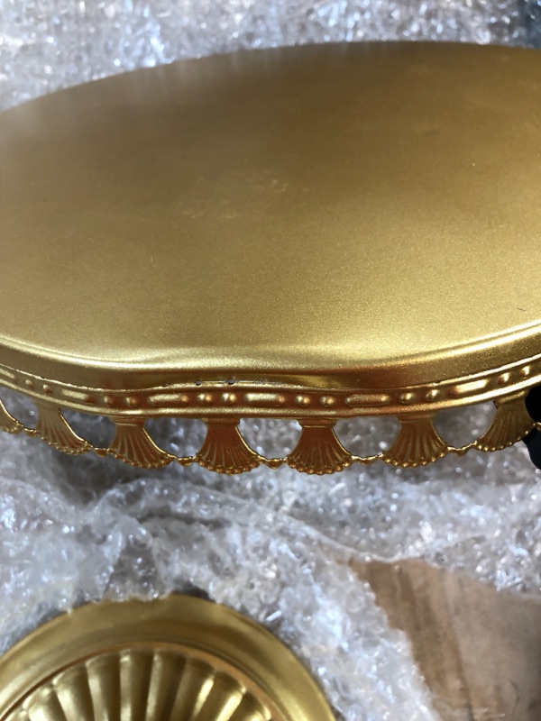 Photo 4 of *Used/Minor Dent* Gold Cake Stand,12 Inches Round 