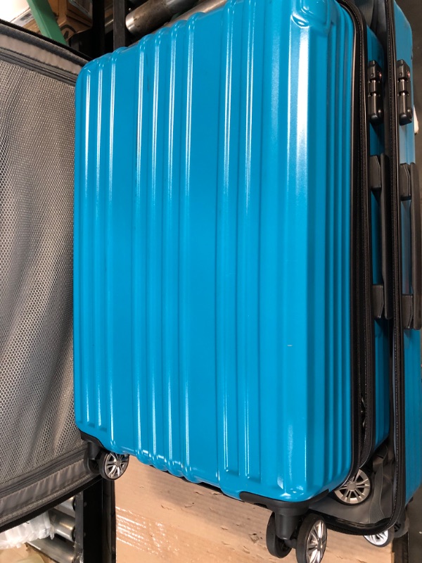 Photo 8 of **Used/Wear and Tear** COOLIFE Luggage Expandable Suitcase 3 Piece Set with TSA Lock, 20in24in28in (Turquoise Blue) 