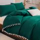 Photo 1 of *Used/Dirty* Bedbay Dark Green Duvet Cover Set with White Pom Poms, Twin 