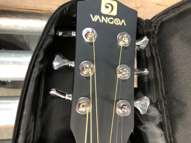 Photo 7 of *Minor Damage* Vangoa Black Full Size Cutaway Acoustic Guitar Starter Kit 41 Inch 