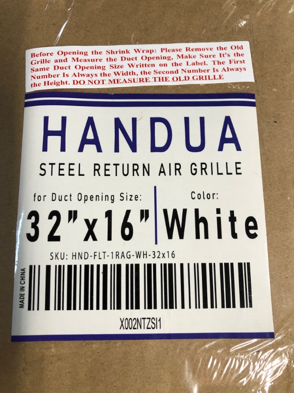 Photo 2 of *Minor Bent Corner* Handua 32"W x 16"H [Duct Opening Size] Steel Return Air Grille, Outer Dimensions: 33.75"W X 17.75"H 