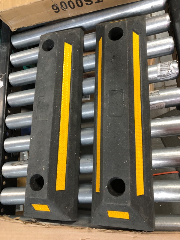 Photo 4 of **USED/DIRTY** VaygWay Heavy Duty Rubber Parking Curb, 2 Pcs, Professional Grade w/Yellow Reflective Tape