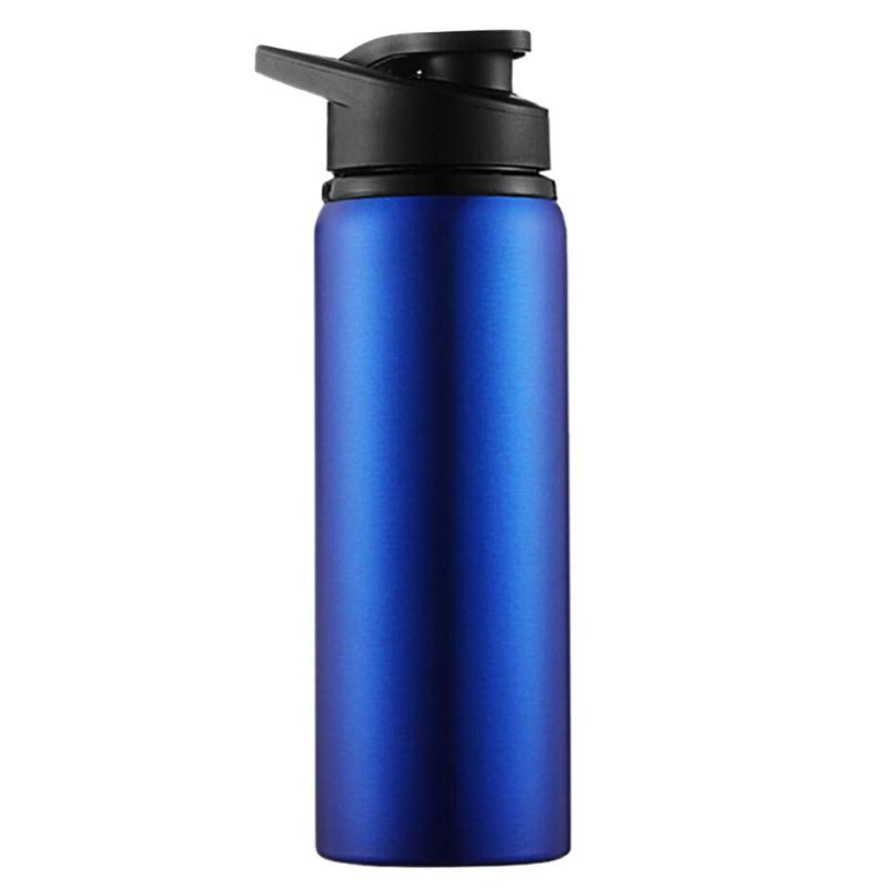 Photo 1 of  Portable Stainless Steel Sports Water Bottles Straight Drink Bicycle Travel Cold Kettle Blue