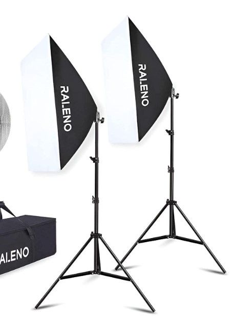 Photo 1 of RALENO 800W Softbox Photography Lighting Kit 2X20X28 inch Professional Continuous Lighting  With 75inch Light Stand