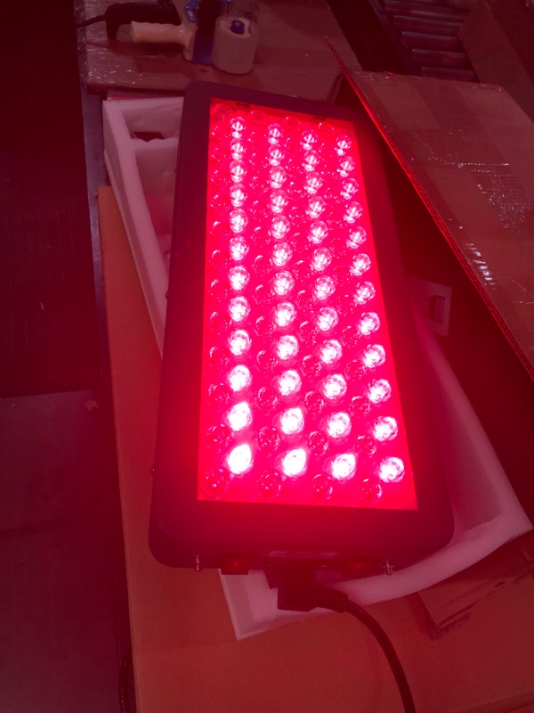 Photo 2 of Hooga Red Light Therapy Device, Red Near Infrared 660nm 850nm, 100 Clinical Grade LEDs, High Power Output Panel. Hanging Kit. Improve Sleep, Pain Relief, Skin Health, Anti-Aging, Energy, Recovery