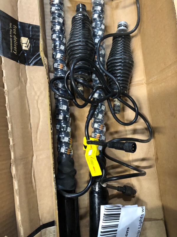 Photo 2 of **PARTS ONLY***Ehaho 4FT Whip Lights with Spring Base, Light for UTV ATV RZR Can-Am SXS Offroad Polaris Truck?2 Pcs? 4FT-2 Pack With Spring Base