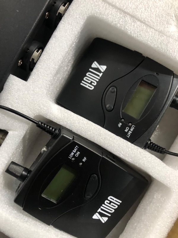 Photo 6 of *USED/SEE NOTES** XTUGA RW2080 Whole Metal Wireless in Ear Monitor System 2 Channel 2/4/6/8 Bodypacks Monitoring with in Earphone Wireless Type Used 902-928mhz (2 bodypack with Transmitter)