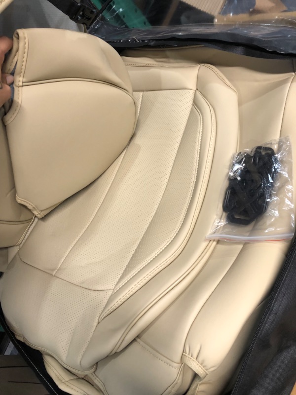 Photo 5 of *USED/SEE NOTES** Coverado Front Seat Covers 2 Pieces, Waterproof Nappa Leather Auto Seat Protectors, Universal Fit for Most Sedans SUV Pick-up Truck, Beige Beige FrontPair