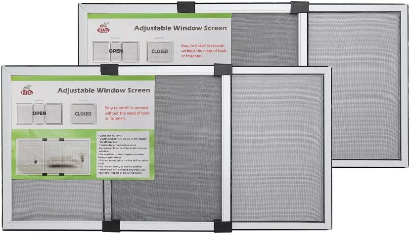 Photo 1 of **SEE NOTES**
FLYZZZ Adjustable Sliding Window Screen Horizontal (28in x 20in) 2 Packs