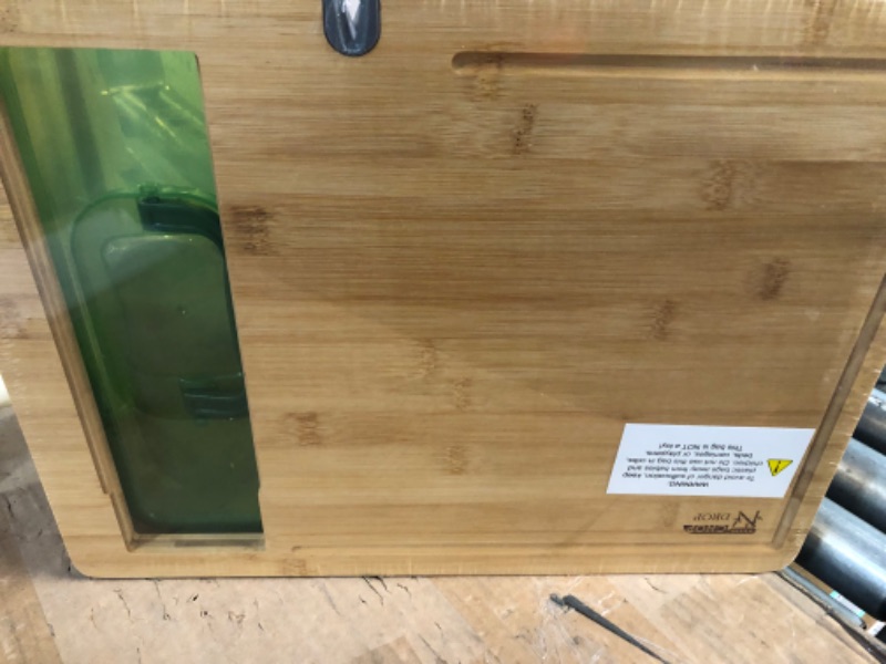 Photo 2 of **SEE NOTES**
Bamboo Cutting Board with Containers and Locking Lid