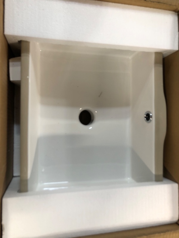 Photo 3 of ((NEW** AMASHEN Undermount Bathroom Sink White Rectangular Porcelain Ceramic Vanity Basin with Overflow 14" x 10"