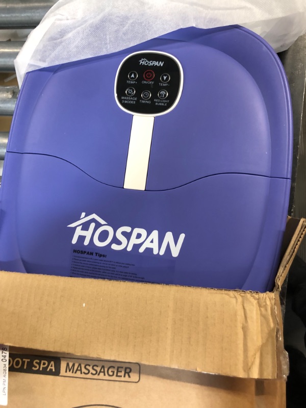 Photo 2 of HOSPAN (2022.8 Upgrade) Collapsible Foot Spa Electric Rotary Massage, Foot Bath with Heat, Bubble, Remote, and 24 Motorized Shiatsu Massage Balls. Pedicure Foot Spa for Feet Stress Relief - FS02A Green