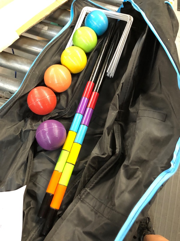 Photo 4 of ***USED/MISSING ALL MALLETS/ SEE NOTES** Premium Croquet Set with Carrying Bag35 Inch