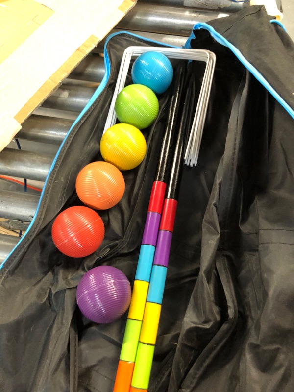 Photo 3 of ***USED/MISSING ALL MALLETS/ SEE NOTES** Premium Croquet Set with Carrying Bag35 Inch