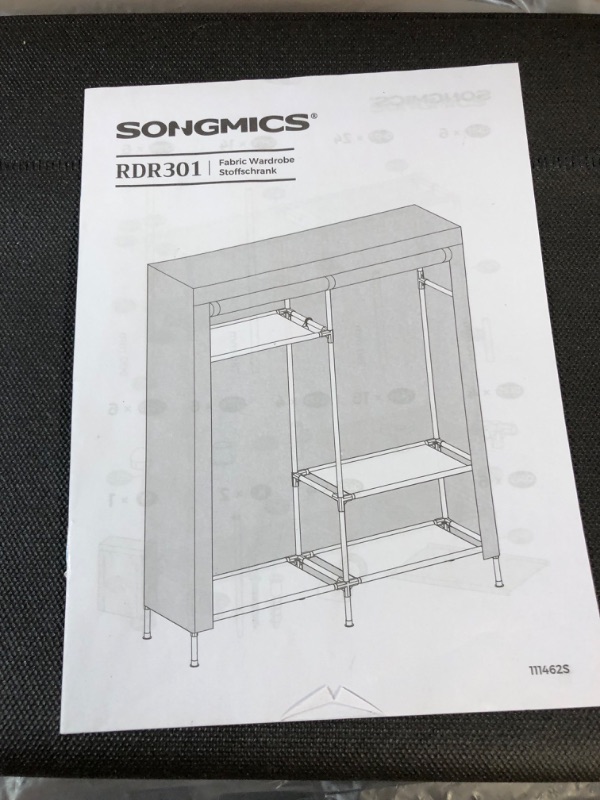 Photo 2 of *SEE NOTES* SONGMICS Portable Closet, 74.8”H Fabric Wardrobe Closet, with Hanging Rails, Dustproof Fabric Cover, Total Load 242 lb,