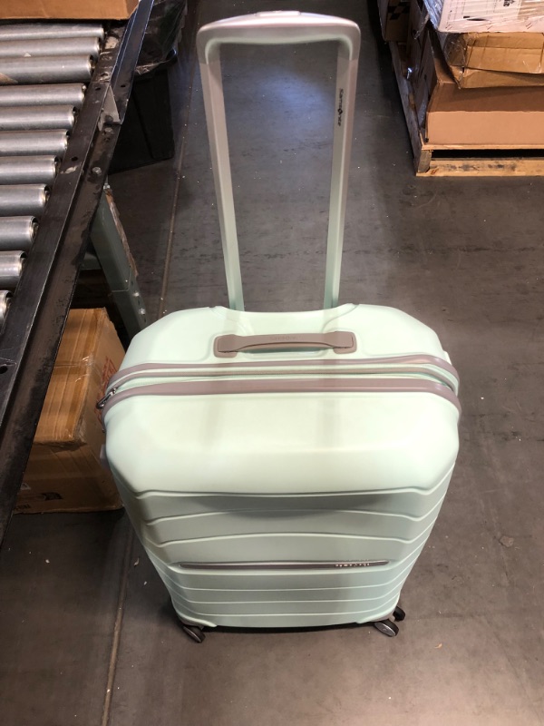 Photo 3 of *USED* Samsonite Freeform Hardside Expandable with Double Spinner Wheels, Checked-Medium 24-Inch, Mint Green 