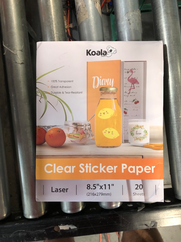 Photo 2 of Koala Printable Clear Sticker Paper - ONLY for Laser Printer - 8.5x11 Inch 20 Sheets