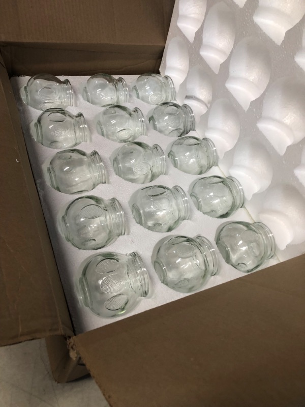 Photo 2 of Glass Fire Cupping Jars with Finger Grips - #4 (Outer Dia. 2.5"), Set of 15 Cups