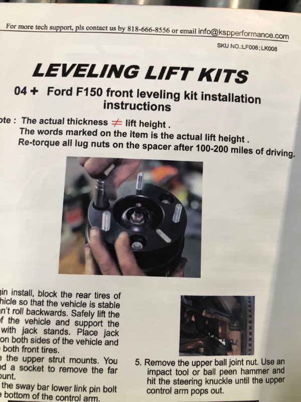 Photo 2 of UNKNOWN IF WORKS, UNABLE TO TEST** KSP F150 Full Suspension Lift Kits 3"F+2"R, Leveling Kit Including 3inch Front Strut Spacers and 2inch Rear Lift Blocks - SEEMS NEW