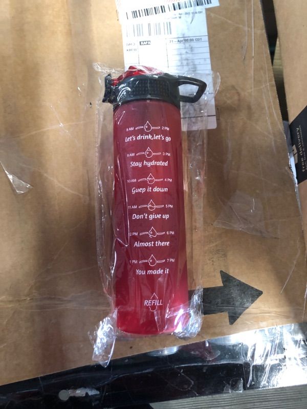 Photo 2 of *****SEE NOTES*****
WATERFLY Motivational 24oz Water Bottle RED 1 pack
