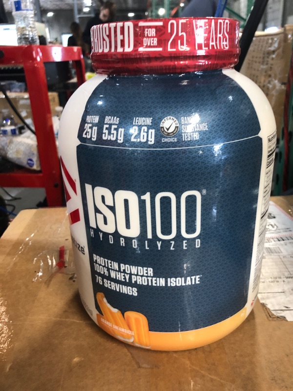 Photo 2 of Dymatize ISO 100 Whey Protein Powder with 25g Hydrolyzed 100% Whey Isolate, Orange Dreamsicle, 80 Ounce