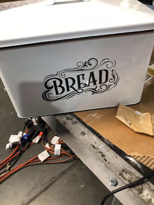 Photo 4 of (READ NOTES) Farmhouse Bread Box - XL - White Metal (Retro Design)