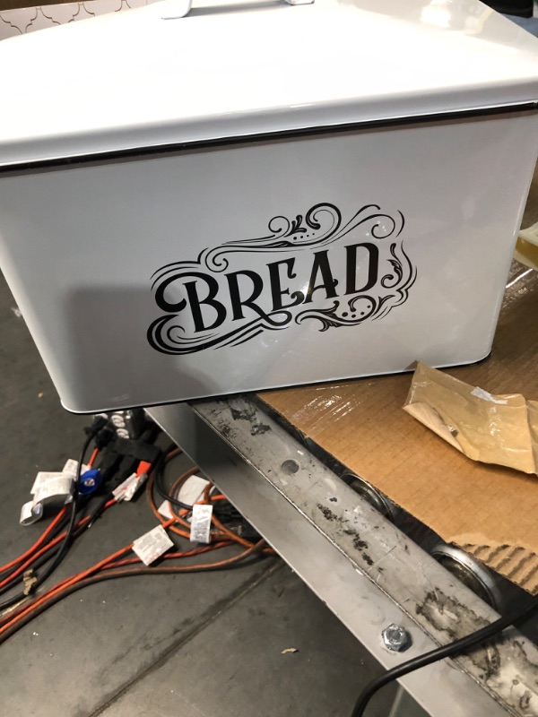 Photo 1 of (READ NOTES) Farmhouse Bread Box - XL - White Metal (Retro Design)