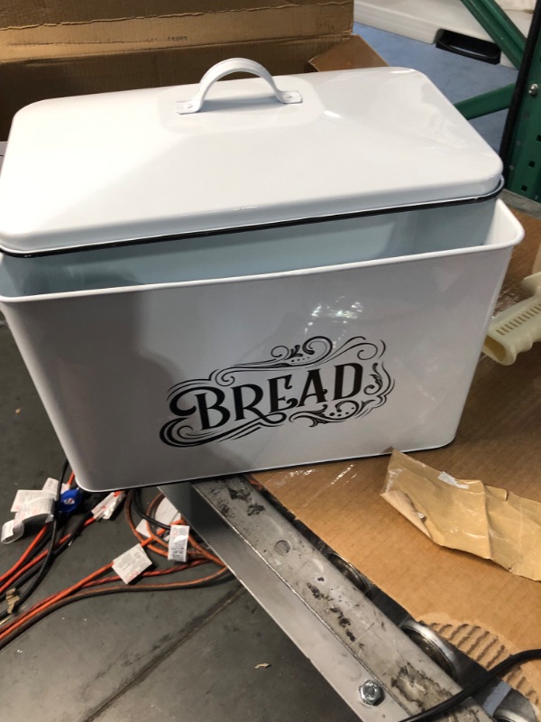 Photo 3 of (READ NOTES) Farmhouse Bread Box - XL - White Metal (Retro Design)