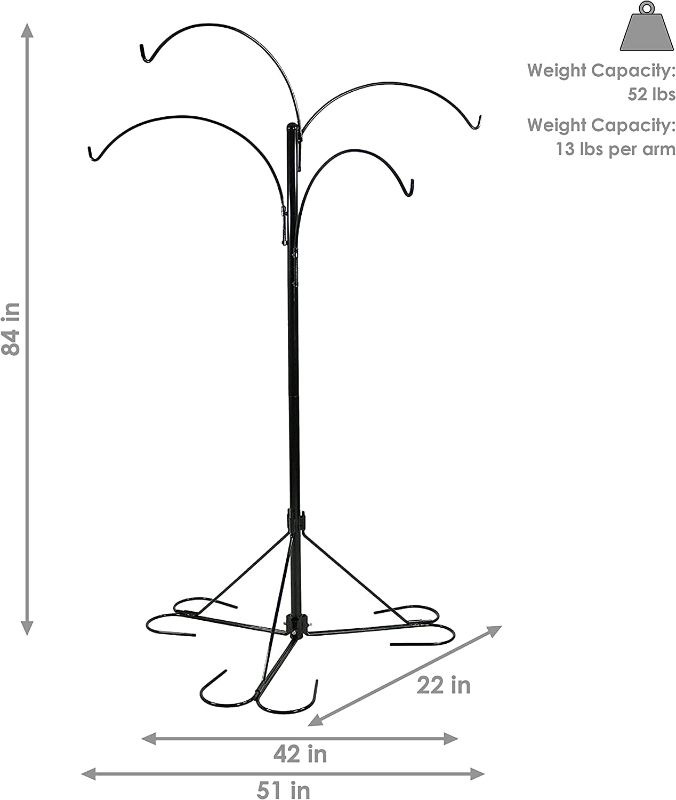 Photo 2 of (READ NOTES) Sunnydaze 84-Inch Tall 4-Arm Indoor/Outdoor Hanging Basket Plant Stand