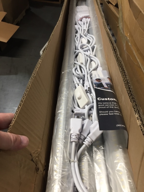 Photo 4 of hykolity 4FT LED Shop Light, V Shape Integrated T8 LED Tube Light, 5200LM, 40W, 6500K Super Bright White,high Output Linkable Shop Lights W/ Built-in ON/Off Switch for Warehouse, ETL, 10 Pack 4FT-10Pack