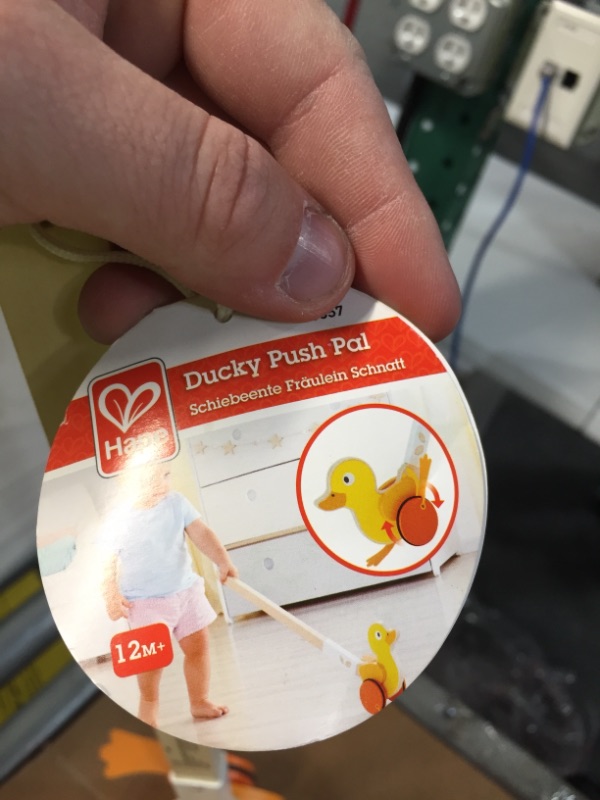 Photo 2 of Hape Ducky Push Pal| Wooden Push-Along Ducky, Baby Walker Push Toy