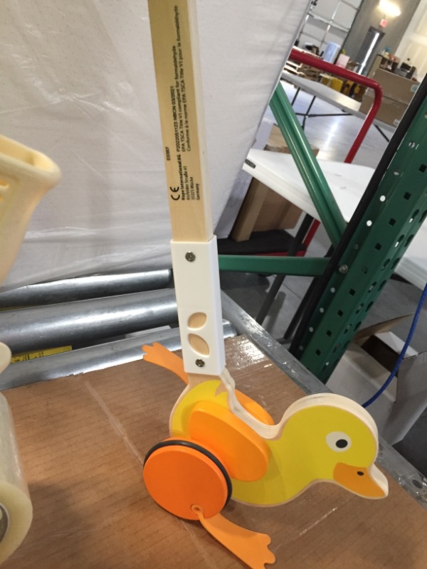 Photo 3 of Hape Ducky Push Pal| Wooden Push-Along Ducky, Baby Walker Push Toy