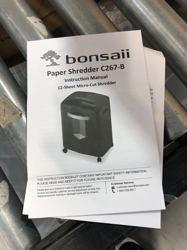 Photo 7 of Bonsaii Home Office Paper Shredder, 12-Sheet 40-Minute High Security Micro Cut Shredder for  5.5 Gal Big Pullout Bin, C267-B -Black