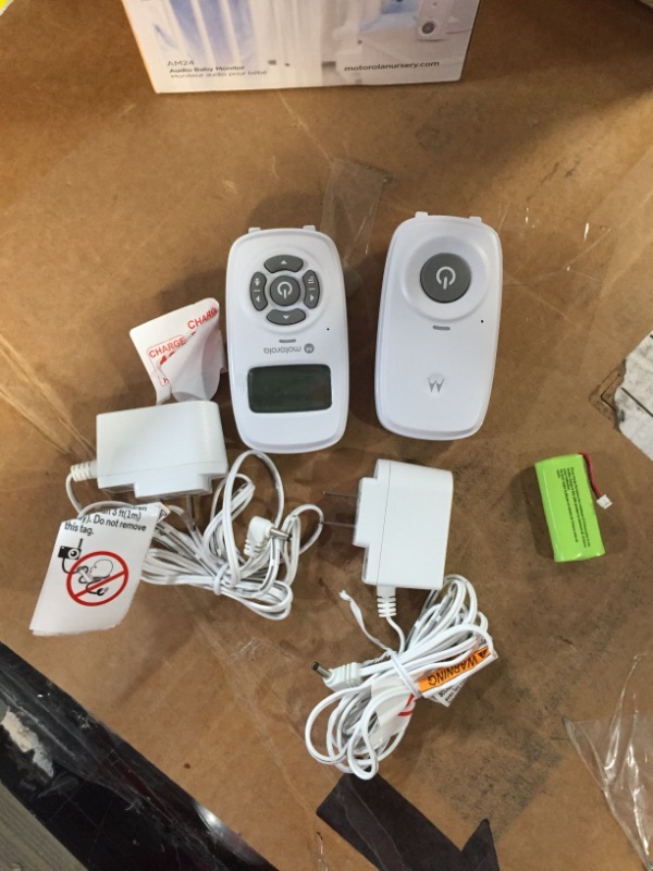 Photo 1 of Motorola AM24 Audio Baby Monitor with LCD Screen - 1000ft Range, Secure & Private Connection, Two-Way Talk, Room Temperature Sensor, Portable Parent Unit (Built-in Rechargeable Battery) 2021 Model