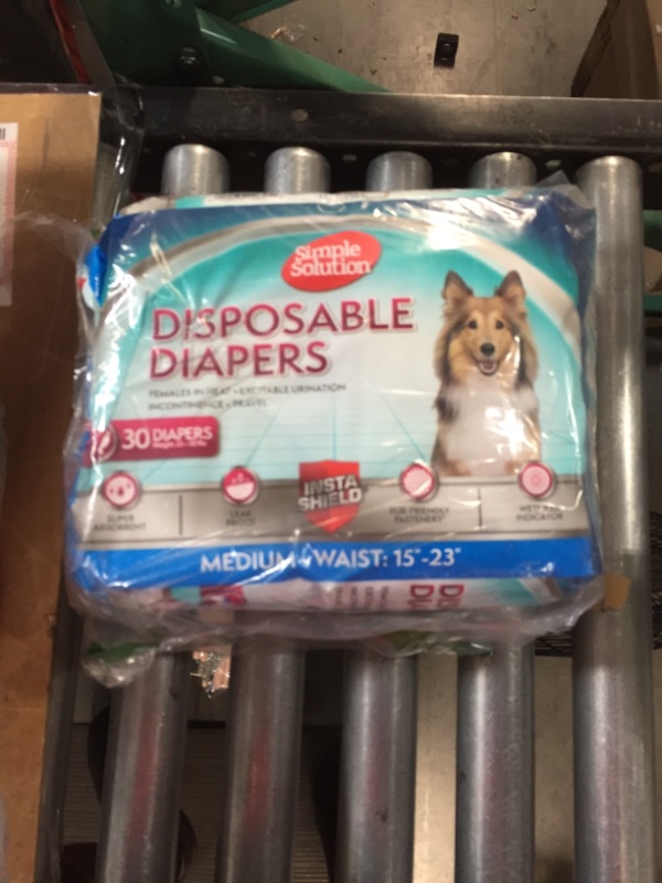 Photo 2 of *****SEE NOTES****
Simple Solution True Fit Disposable Dog Diapers for Female Dogs | Super Absorbent with Wetness Indicator | Medium | 28 Count 
