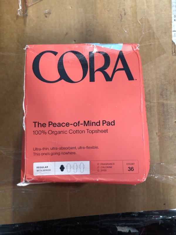 Photo 2 of Cora Organic Pads | Ultra Thin Period Pads with Wings | Regular Absorbency (36 Count)