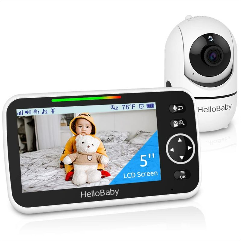 Photo 1 of HelloBaby Monitor, 5''Display, Pan-Tilt-Zoom Video Baby Monitor with Camera and Audio, Night Vision, 2-Way 