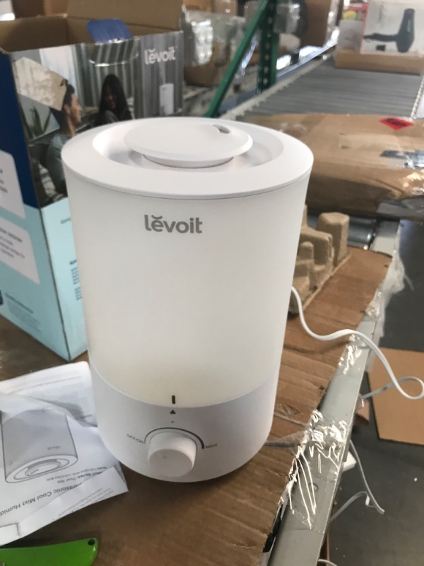 Photo 2 of **SEE NOTES**
LEVOIT Humidifiers for Bedroom Large Room, 3L Cool Mist Top Fill Oil Diffuser for Baby Nursery and Plants, 360° Nozzle, White