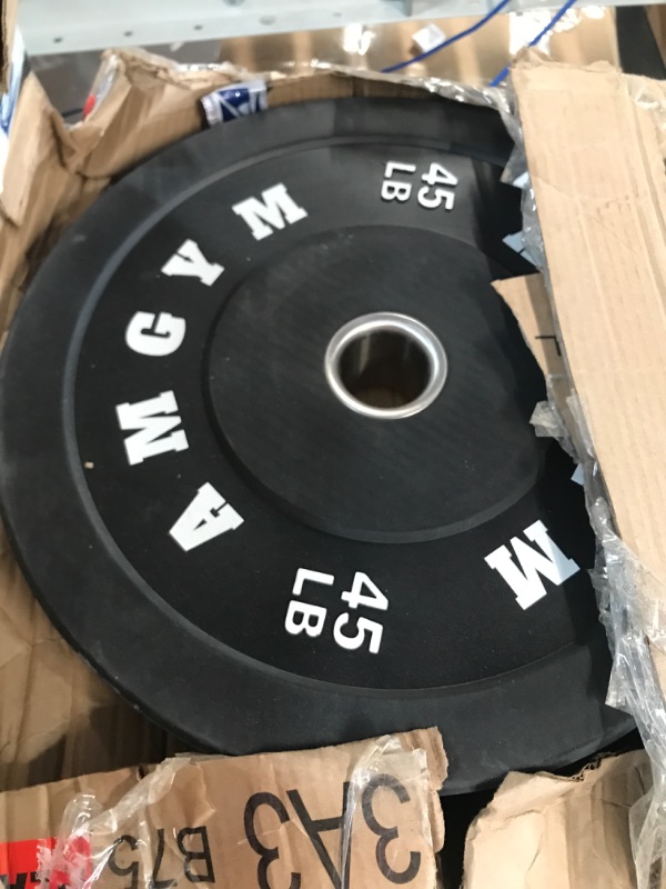 Photo 1 of **ONE PLATE**
AMGYM LB Bumper Plates Olympic Weight Plates Steel Insert, Strength Training 45LB
