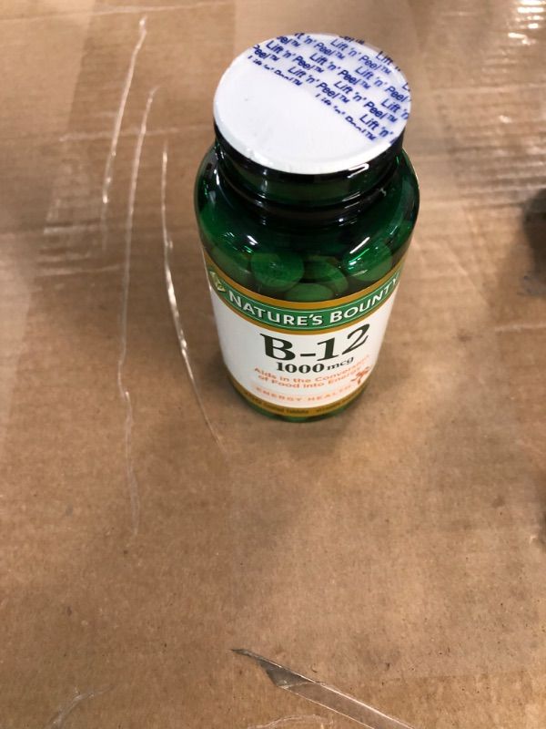 Photo 2 of (FACTORY SEALED) Nature's Bounty Vitamin B12, Supports Energy Metabolism, Tablets, 1000mcg, 200 Ct Unflavored