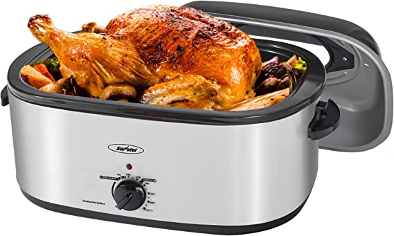 Photo 1 of (TESTED) 24-Quart Electric Roaster Oven with Visible Glass Lid