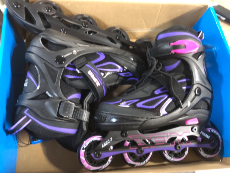 Photo 2 of 2PM SPORTS Vinal Girls Adjustable Flashing Inline Skates, All Wheels Light Up, Fun Illuminating Skates 