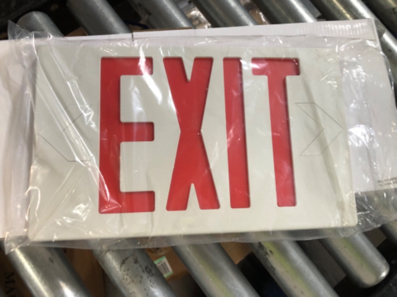 Photo 1 of AKT LIGHTING Emergency Exit Light, Adjustable Two LED Head Exit Sign Light