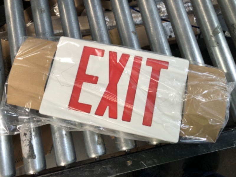 Photo 1 of AKT LIGHTING Emergency Exit Light, Adjustable Two LED Head Exit Sign Light