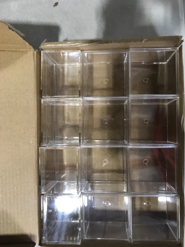 Photo 2 of 12 Pieces Clear Acrylic Plastic Square Cube Small Acrylic Box (2.2 x 2.2 x 1.8 inch)