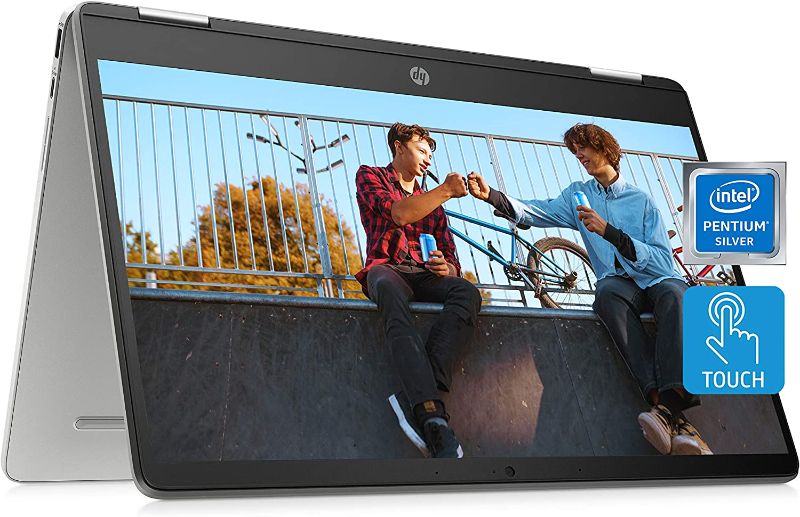 Photo 1 of ***MISSING POWER CORD*** HP Chromebook x360 14a 2-in-1 Laptop, Intel Pentium Silver N5000 Processor, 4 GB RAM, 64 GB eMMC, 14" HD Display, Chrome OS with Webcam & Dual Mics (14a-ca0022nr, 2021)

