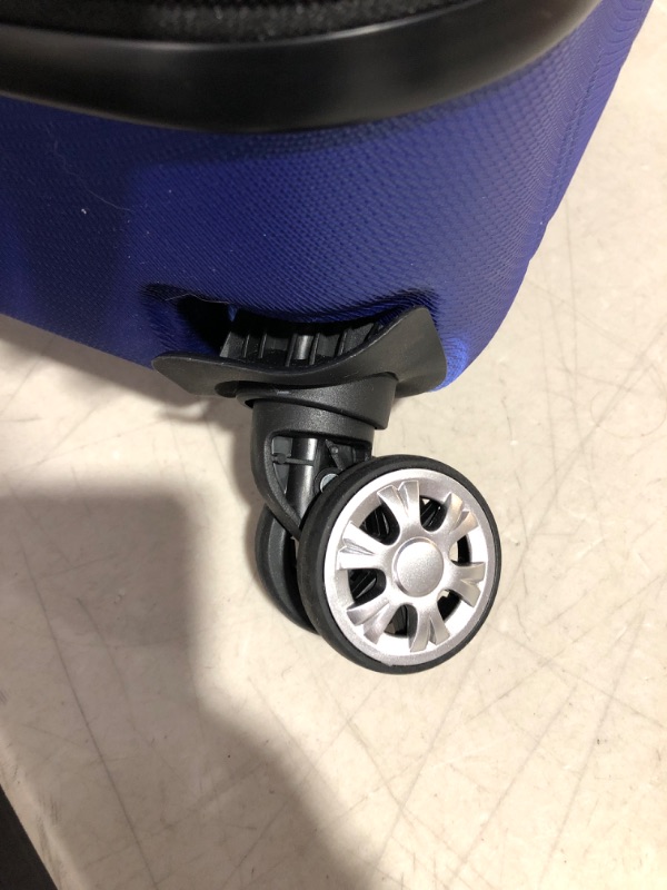 Photo 3 of **item has broken wheels**see pictures**
Rockland Melbourne Hardside Expandable Spinner Wheel Luggage, Blue, Checked-Large 28-Inch Checked-Large 28-Inch Blue