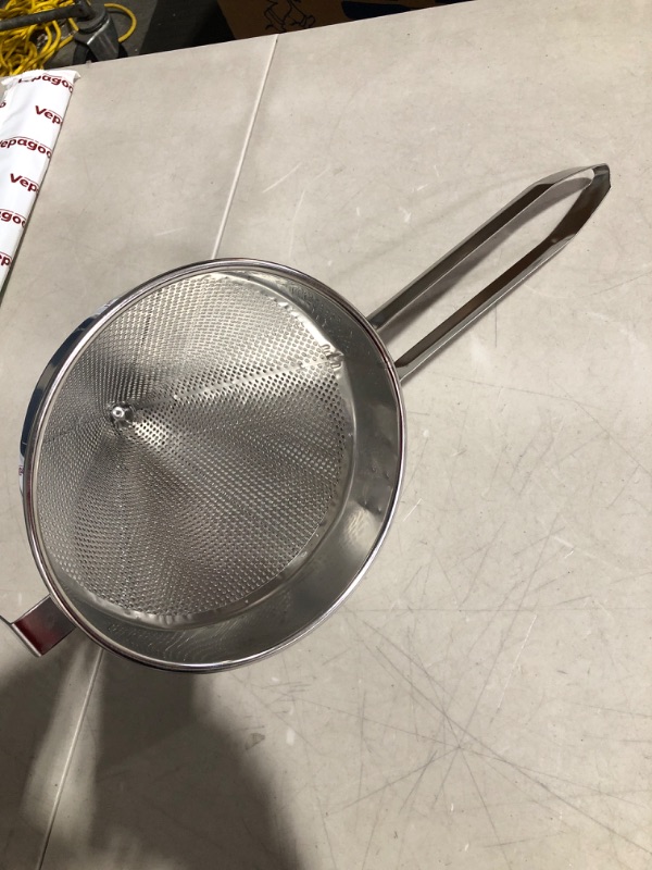 Photo 3 of **STOCK PHOTO FOR REFERENCE**SEE ALL PICTURES**
New Star Foodservice 38071 Stainless Steel Reinforced Bouillon Strainer, 