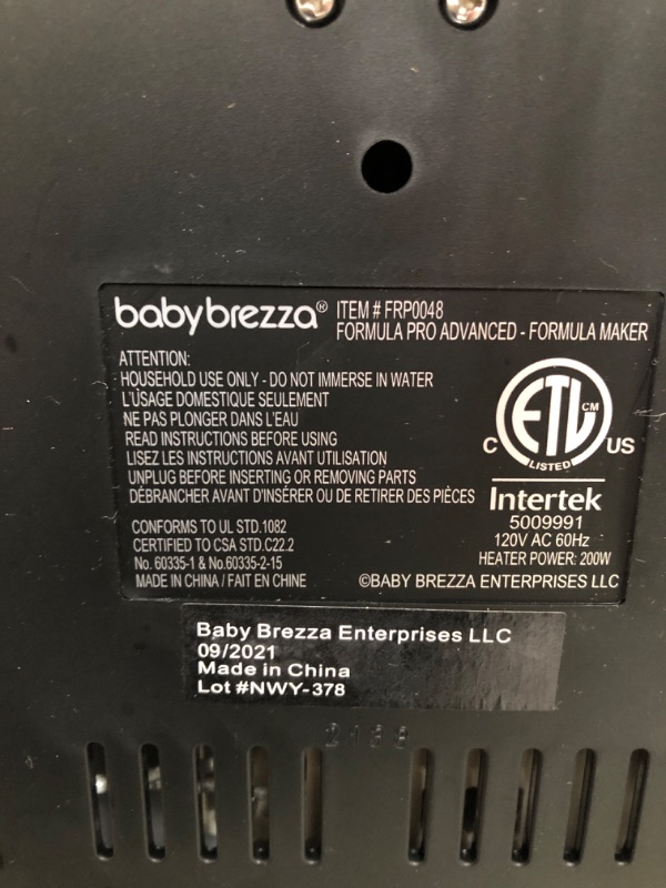 Photo 6 of **ITEM HAS SIGNS OF BEING USED**NEEDS TO BE CLEANED**
New and Improved Baby Brezza Formula Pro Advanced Formula Dispenser Machine