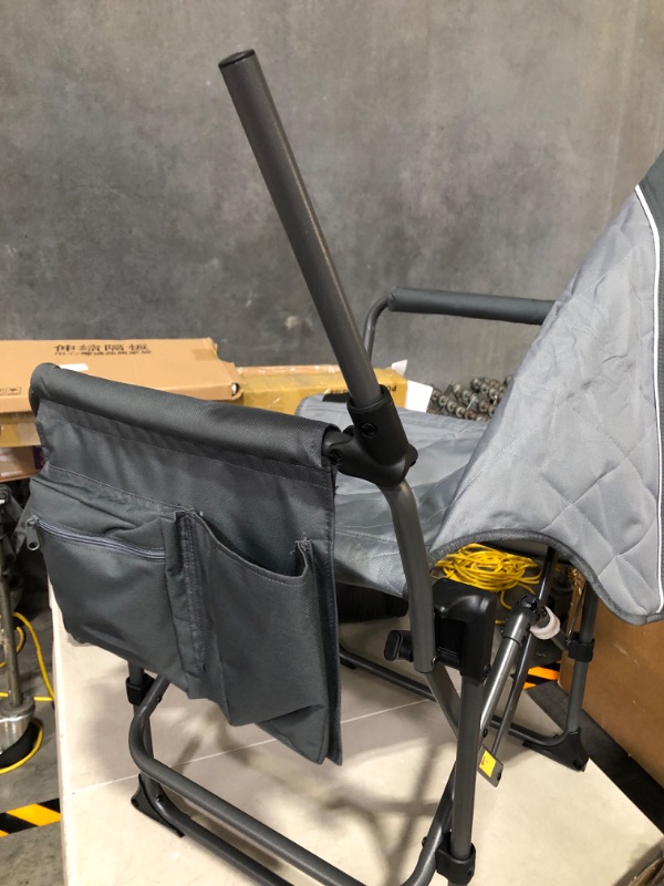 Photo 4 of **chair damaged**see images**
TIMBER RIDGE Heavy Duty Camping Chair with Compact Size, Supports Up to 350lbs, Grey  ++See picture for damage++